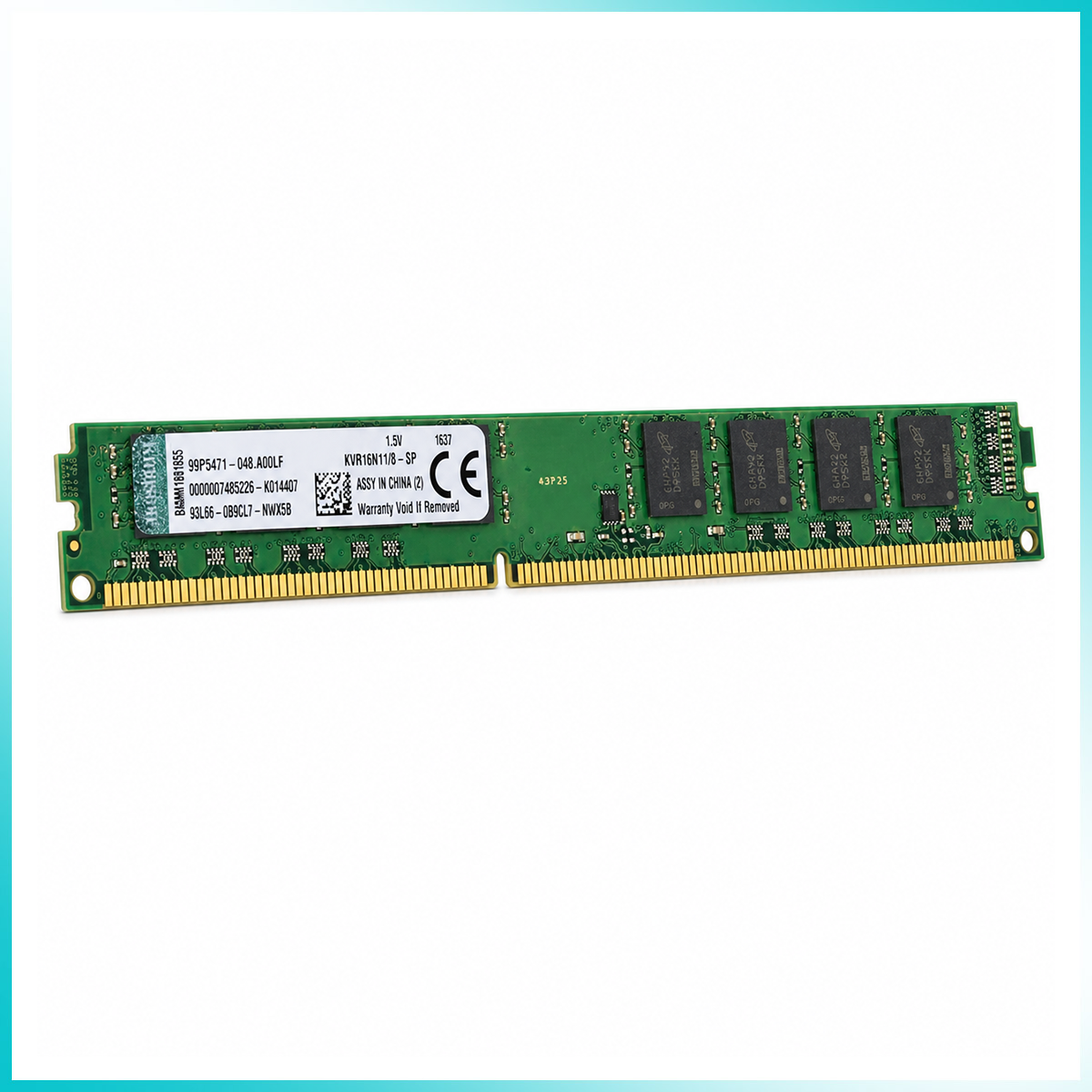 Kingston 8GB DDR3 (KVR16N11/8) 1600MT/s DIMM Desktop Memory