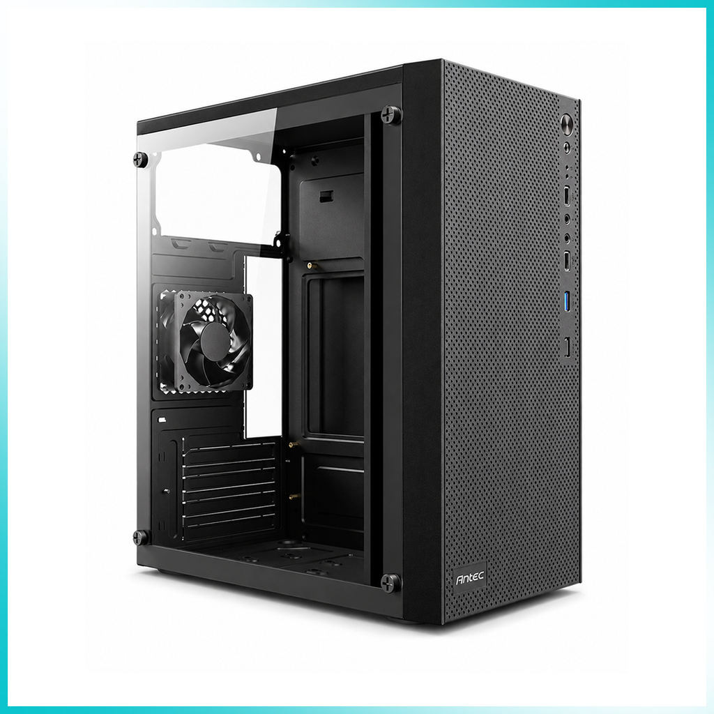 ANTEC VX10M Tempered Glass Black Micro-ATX Mini Tower PC Case