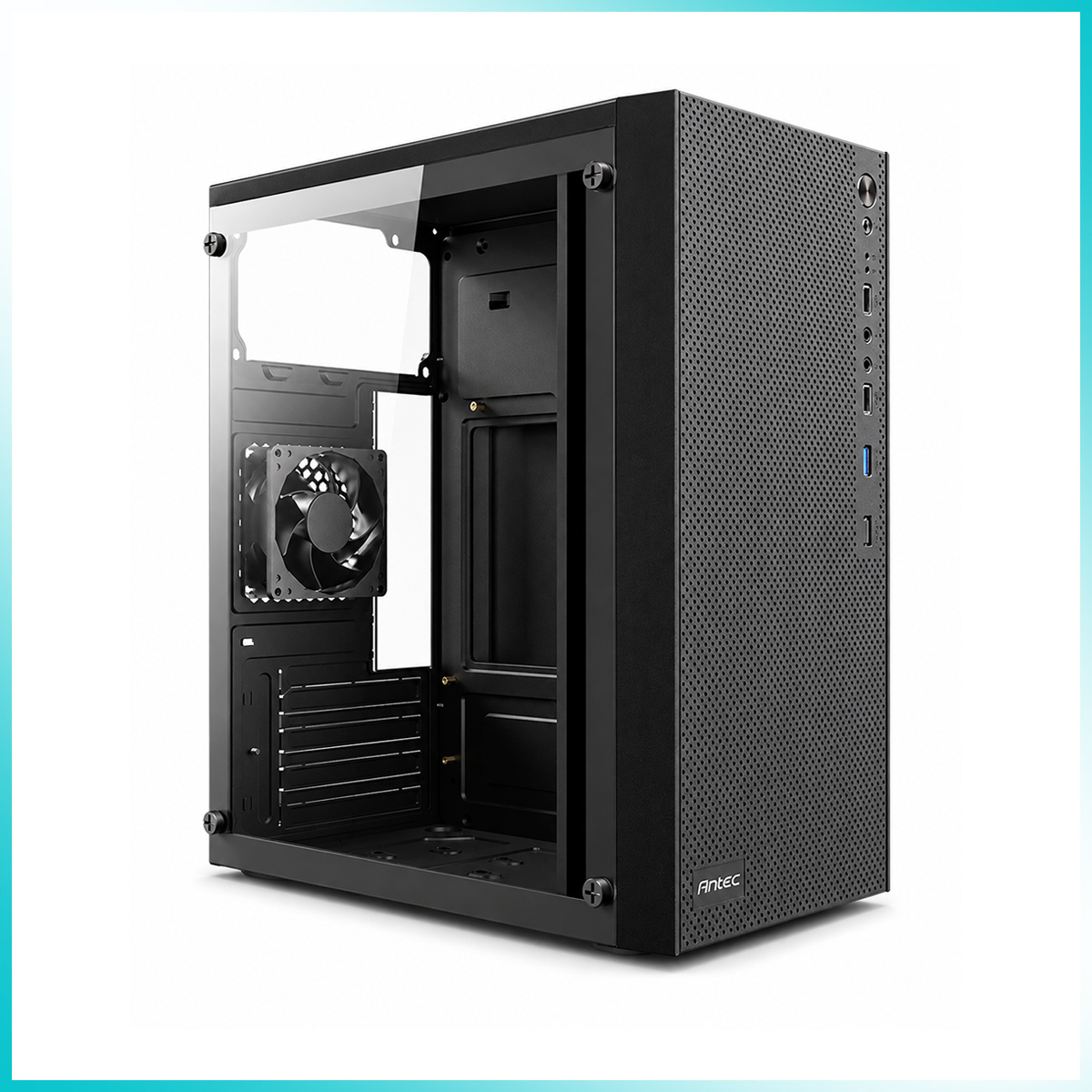 ANTEC VX10M Tempered Glass Black Micro-ATX Mini Tower PC Case