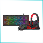 Redragon S148 4-in-1 Gamer Bundle – Wired Backlit Keyboard, Mouse, Headset & Mouse Pad