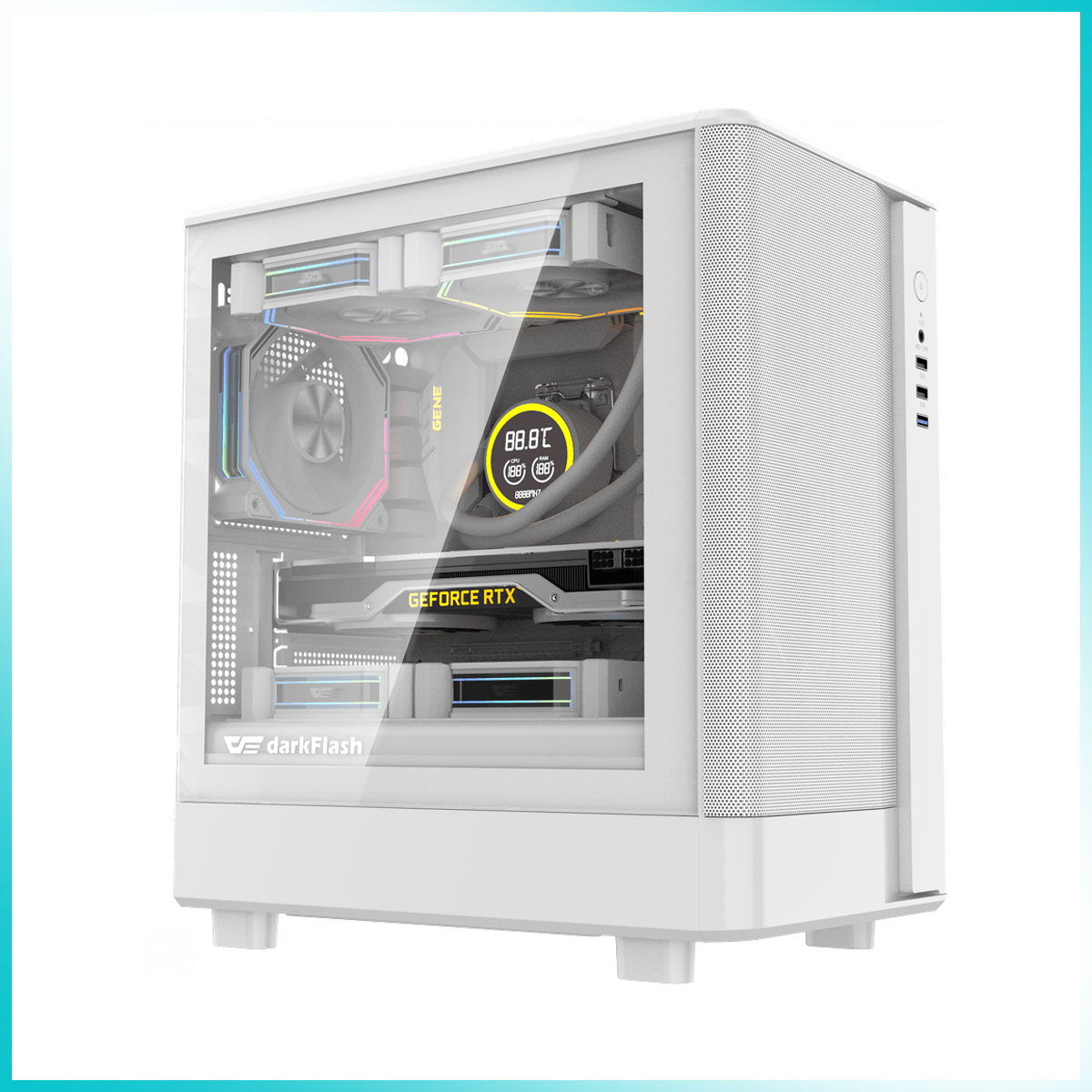 DARKFLASH DB330M Mesh White Micro-ATX PC Case