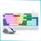 Redragon S151W Gaming Essentials Wired Keyboard & Mouse Bundle White-Gray
