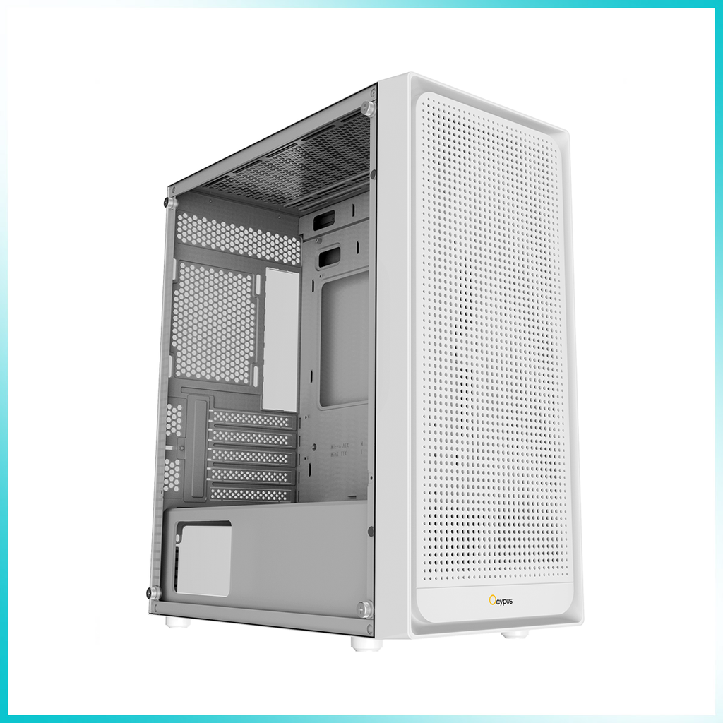OCYPUS GAMMA C50 White High Airflow Front Panel Micro-ATX PC Case