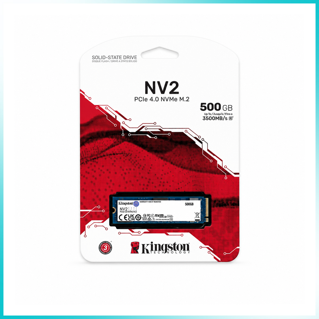 Kingston NV2 500GB SNV2S/500G PCIe 4.0 NVMe M.2 Solid State Drive