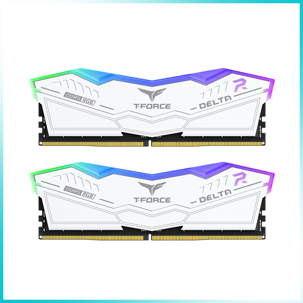 TEAMGROUP T-FORCE DELTA RGB White 32GB (2x16GB) DDR5 6000MT/s Desktop Gaming Memory