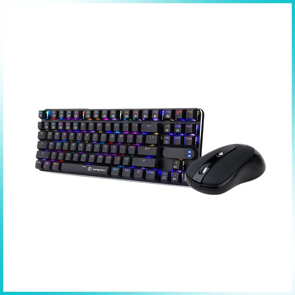 GOFREETECH MK600 87-Key RGB Mechanical Gaming Keyboard + M006 Wireless Optical Mouse Bundle