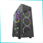 DARKFLASH POLLUX Black Tempered Glass PC Case with 2PCS 140mm ARGB Fans
