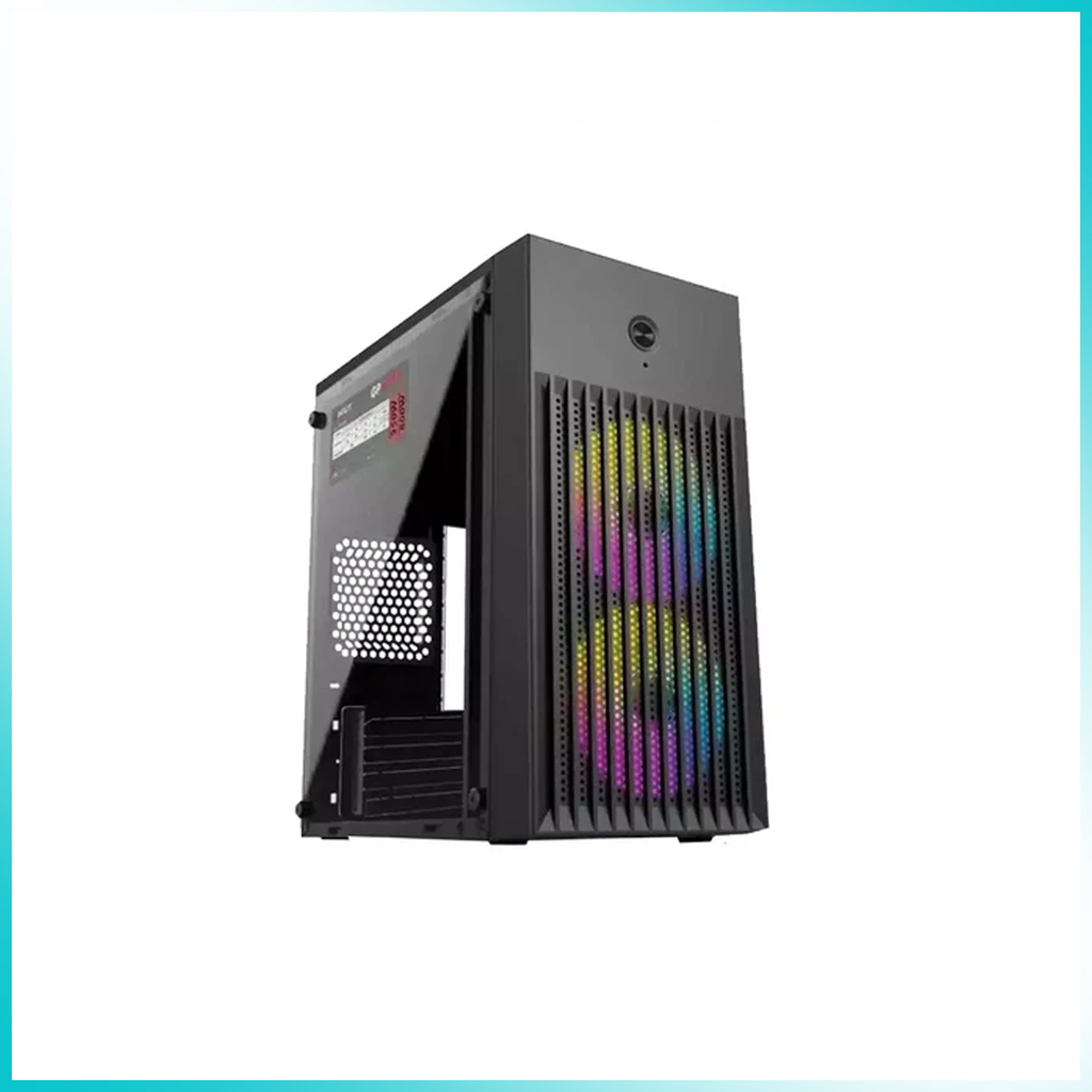 INPLAY LITE X220-BO Black PC Case with 2PCS RGB Fans