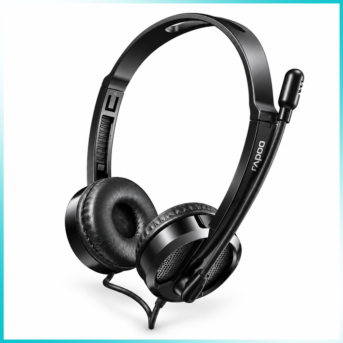 Rapoo H100 Plus Wired Stereo Headset with Microphone - Black