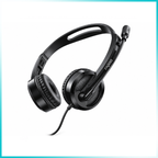 Rapoo H100 Plus Wired Stereo Headset with Microphone - Black