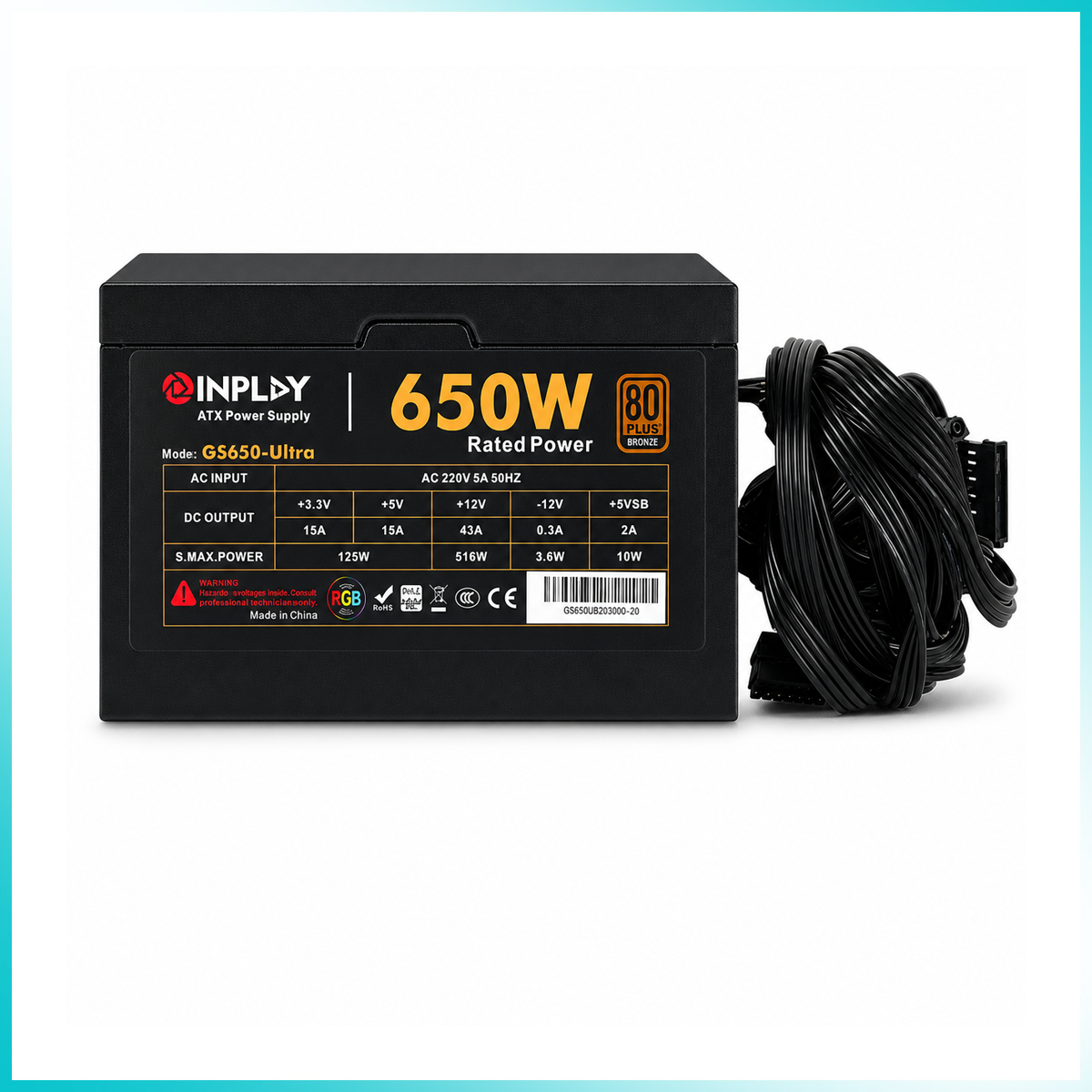 INPLAY GS650 650W RGB 80 PLUS Bronze Power Supply