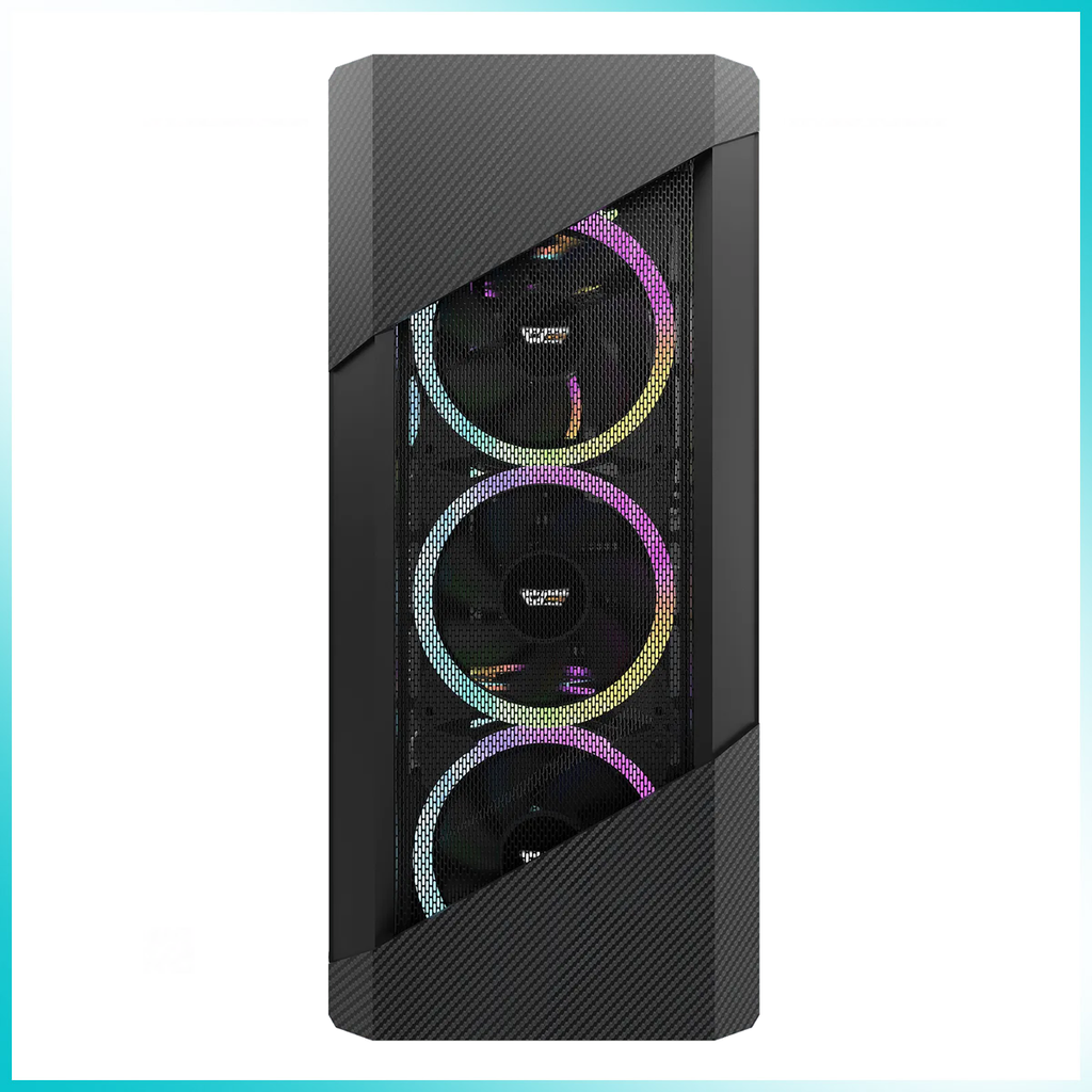 DARKFLASH POLLUX Black Tempered Glass PC Case with 2PCS 140mm ARGB Fans