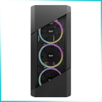 DARKFLASH POLLUX Black Tempered Glass PC Case with 2PCS 140mm ARGB Fans