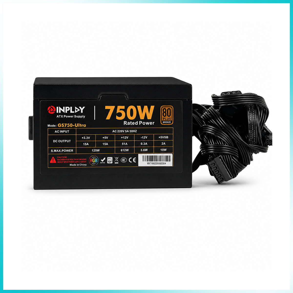 INPLAY GS750 750W RGB 80 PLUS Bronze Power Supply