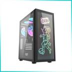 DARKFLASH DK210 V2 Graffiti Black Tempered Glass PC Case