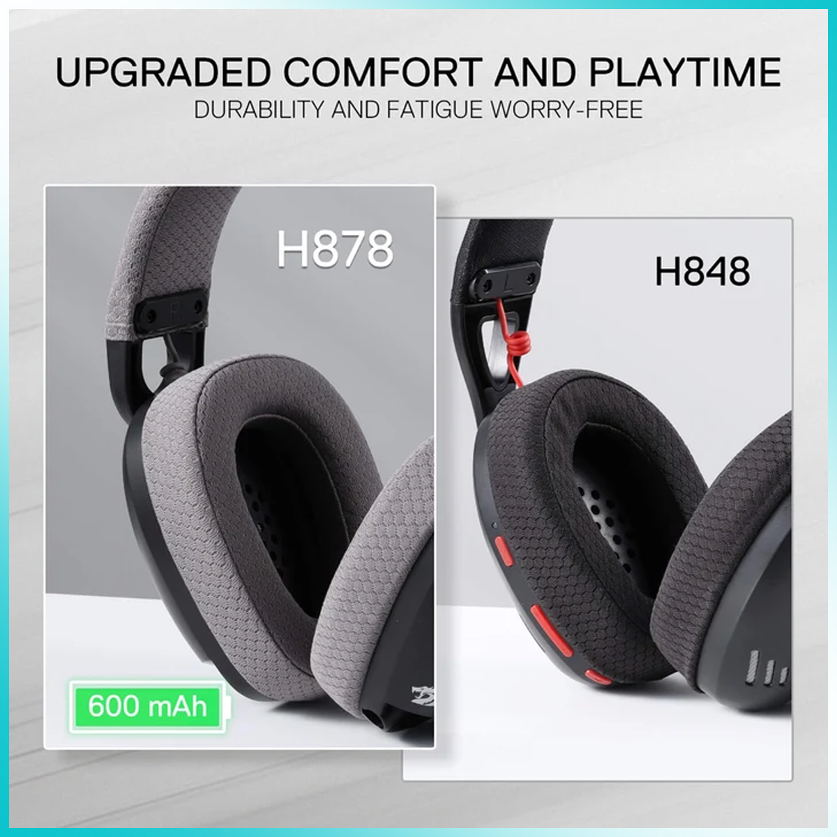 Redragon H878BG Skuld Pro Tri-Mode Black + Gray Wireless Gaming Headset