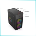 INPLAY LITE X220-BO Black PC Case with 2PCS RGB Fans