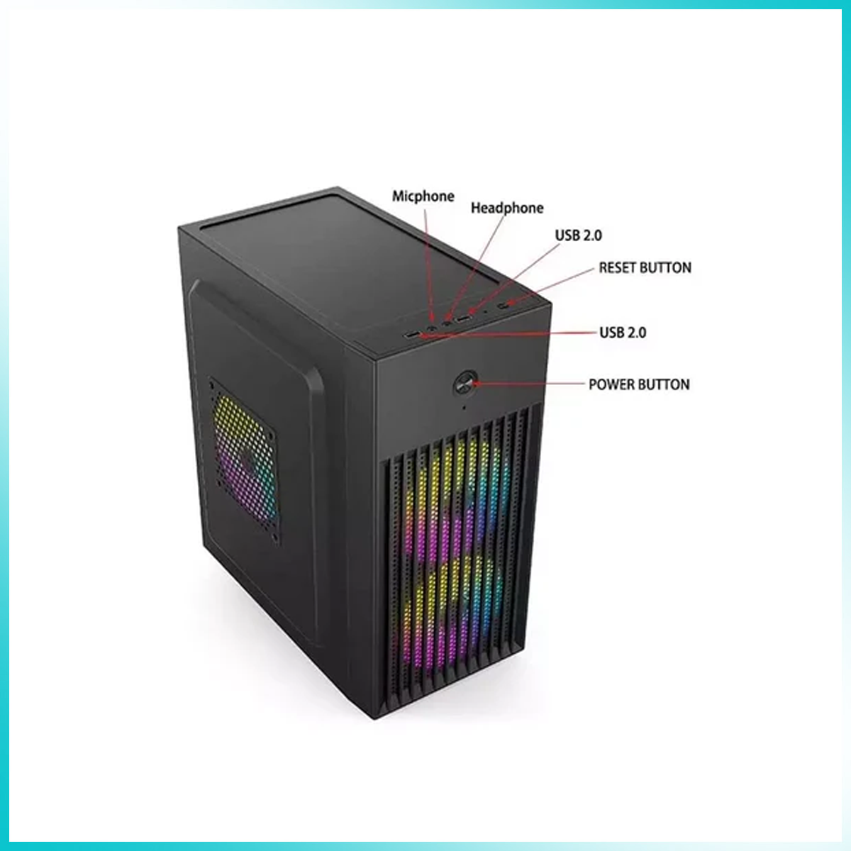 INPLAY LITE X220-BO Black PC Case with 2PCS RGB Fans