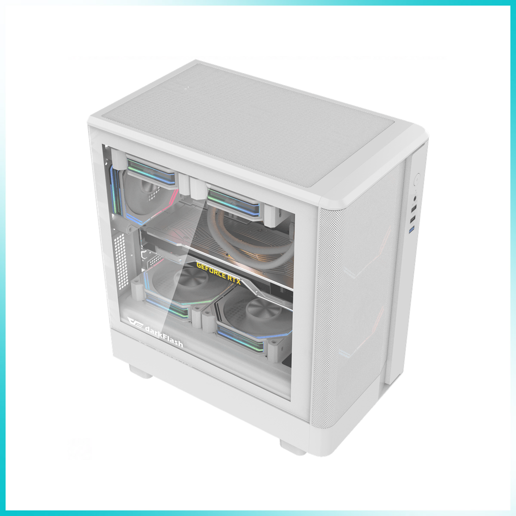 DARKFLASH DB330M Mesh White Micro-ATX PC Case