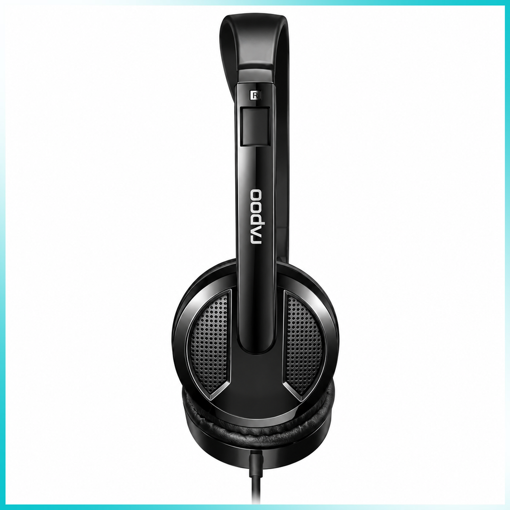 Rapoo H100 Plus Wired Stereo Headset with Microphone - Black
