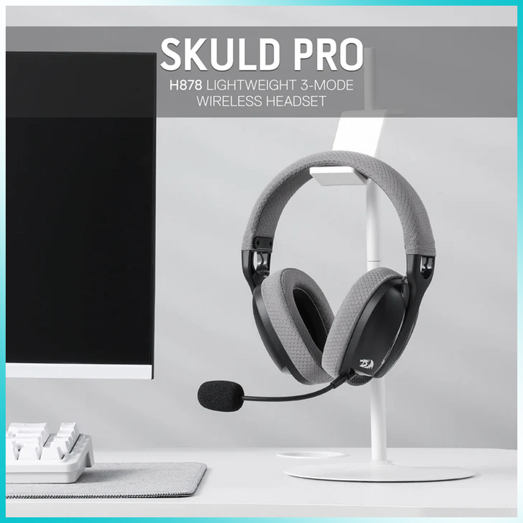 Redragon H878BG Skuld Pro Tri-Mode Black + Gray Wireless Gaming Headset