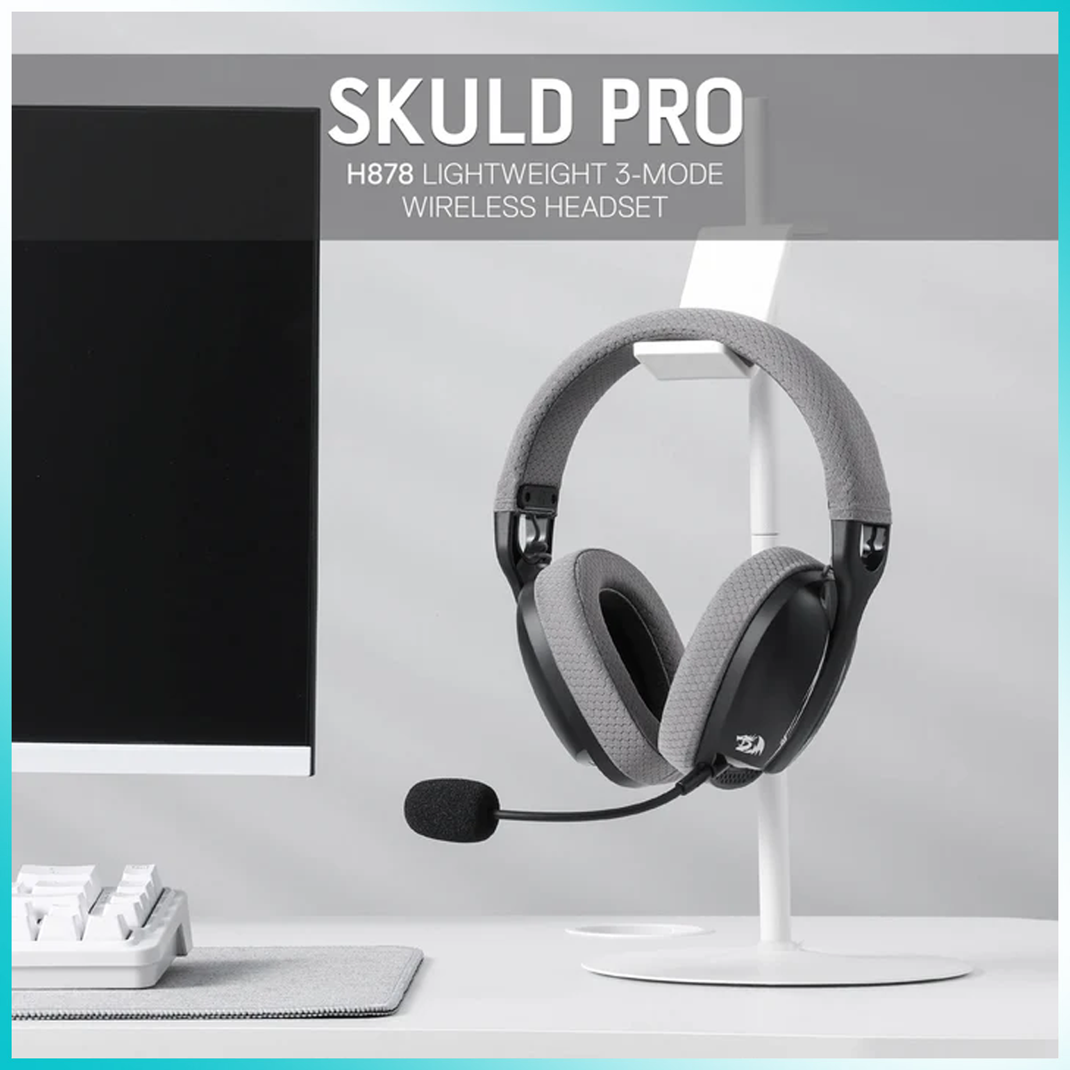 Redragon H878BG Skuld Pro Tri-Mode Black + Gray Wireless Gaming Headset
