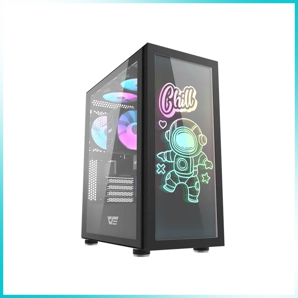 DARKFLASH DK210 V2 Graffiti Black Tempered Glass PC Case