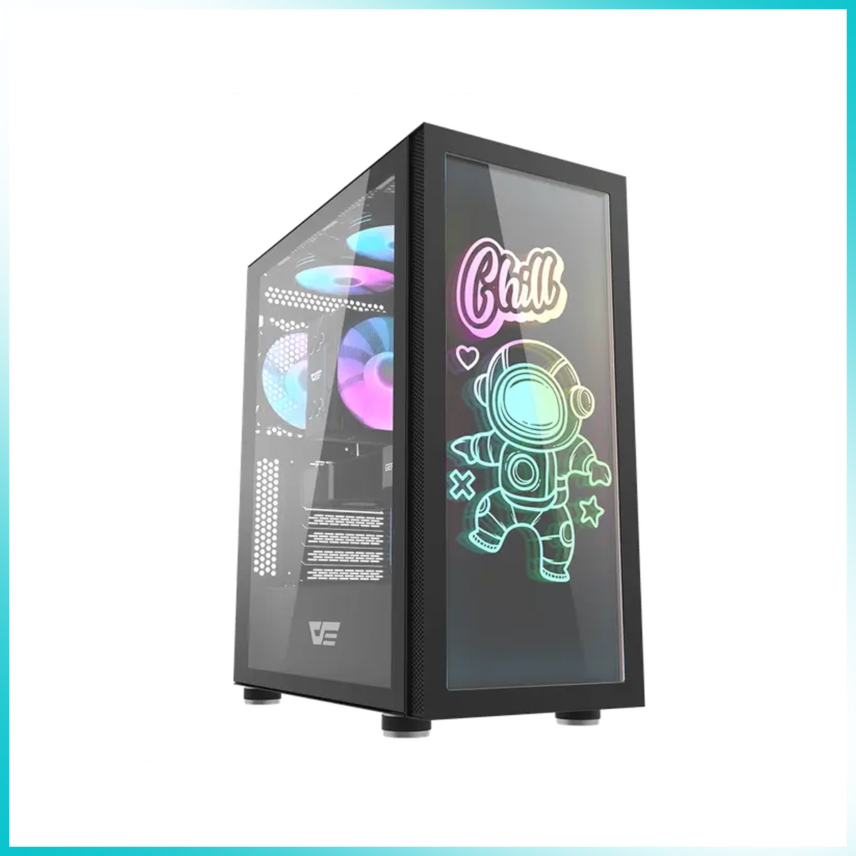 DARKFLASH DK210 V2 Graffiti Black Tempered Glass PC Case