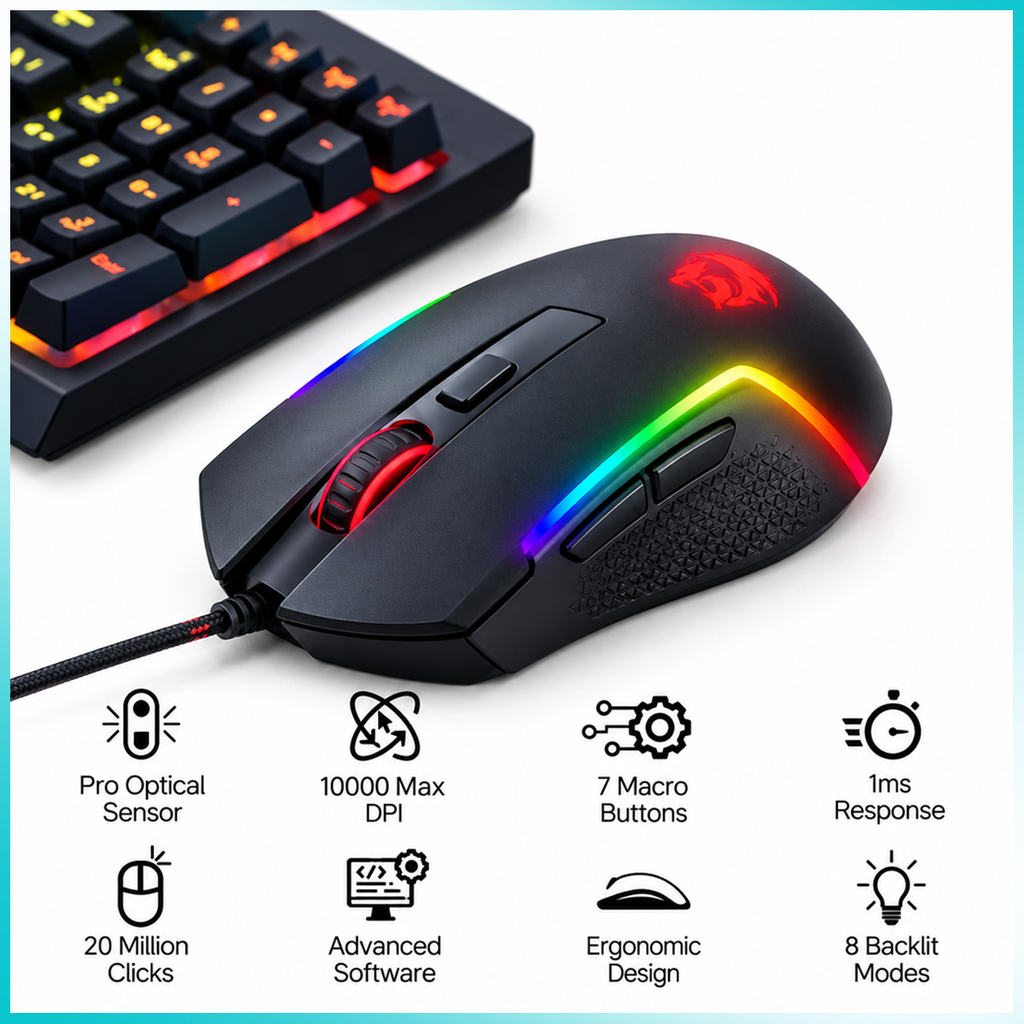 Redragon S141 RYLO RGB Gaming Keyboard & Mouse Combo