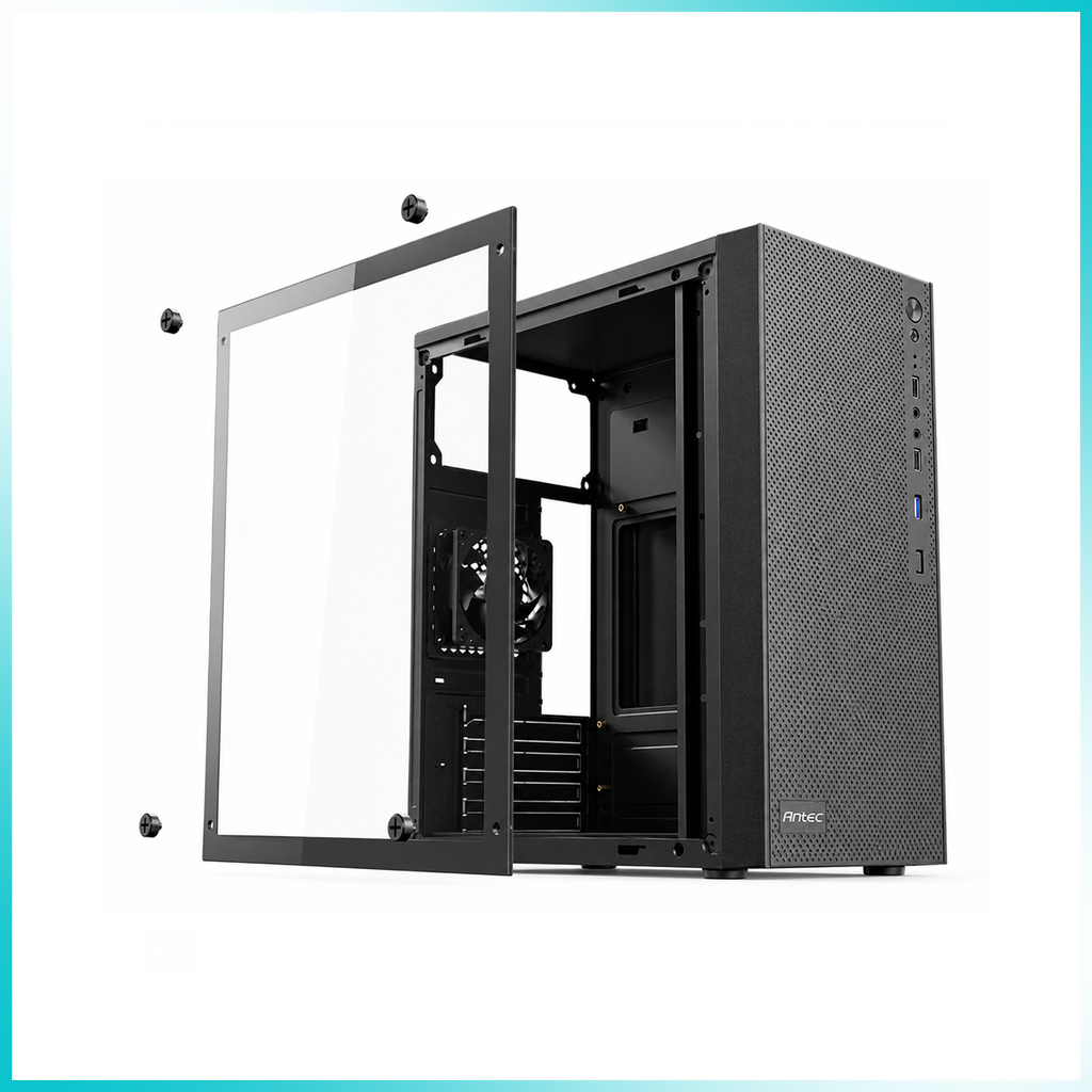 ANTEC VX10M Tempered Glass Black Micro-ATX Mini Tower PC Case