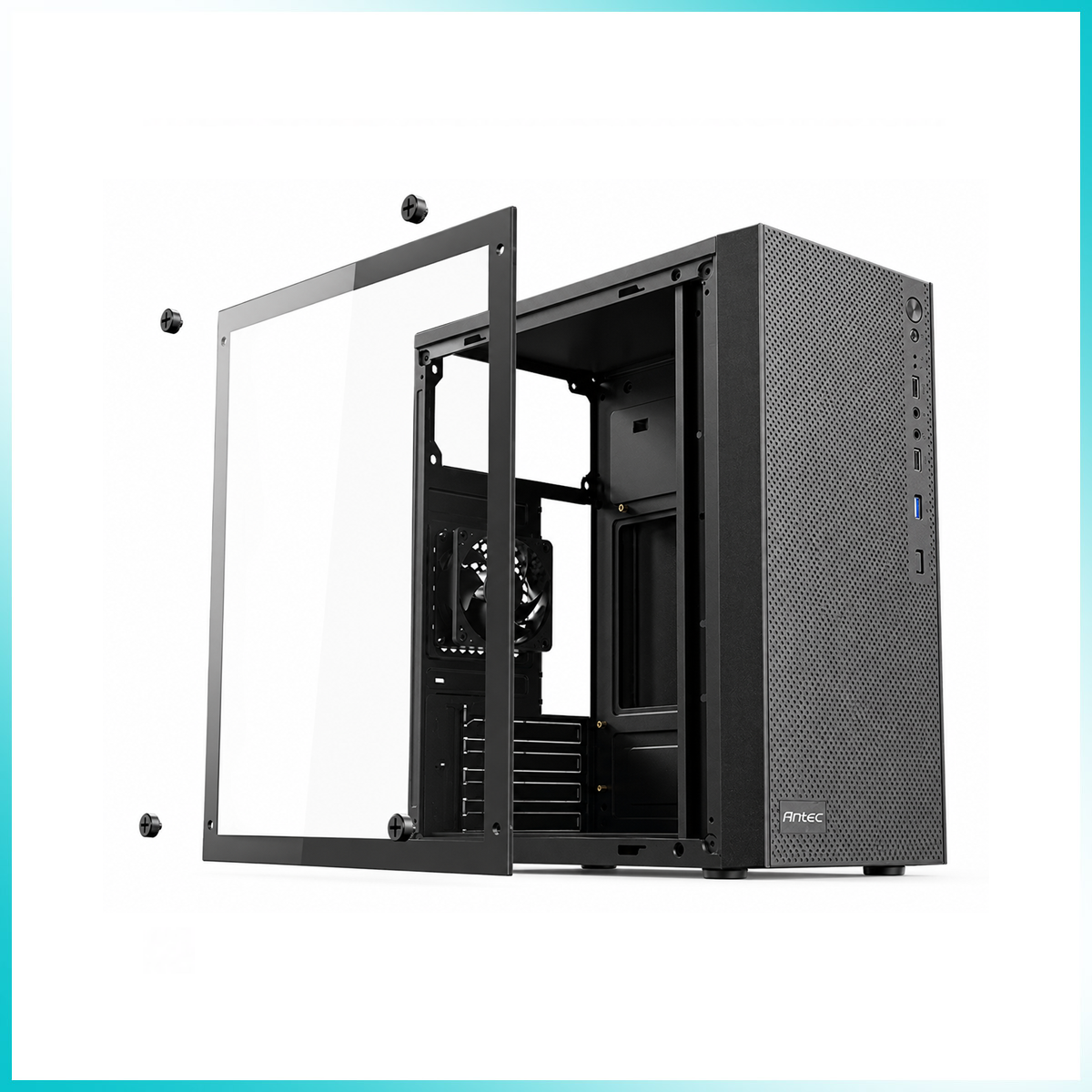 ANTEC VX10M Tempered Glass Black Micro-ATX Mini Tower PC Case