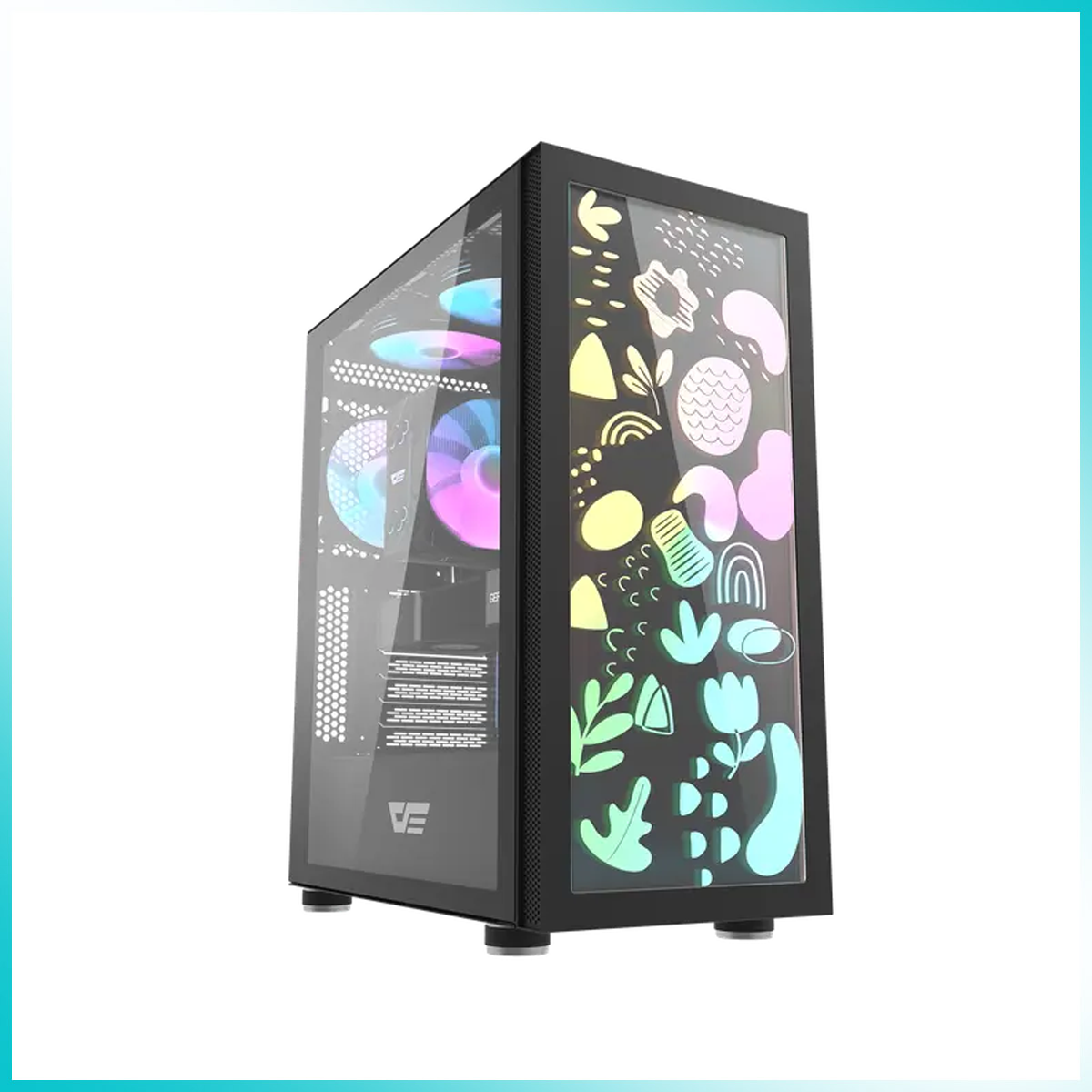 DARKFLASH DK210 V2 Graffiti Black Tempered Glass PC Case