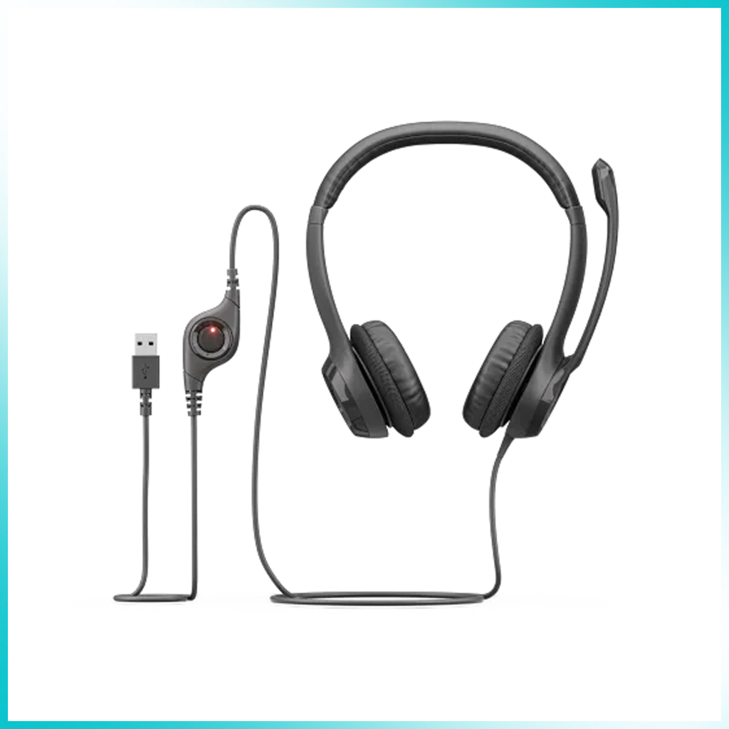 Logitech H390 USB Headset with Noise-Canceling Mic - Black