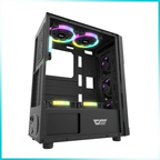 DARKFLASH POLLUX Black Tempered Glass PC Case with 2PCS 140mm ARGB Fans