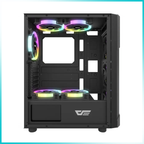 DARKFLASH POLLUX Black Tempered Glass PC Case with 2PCS 140mm ARGB Fans