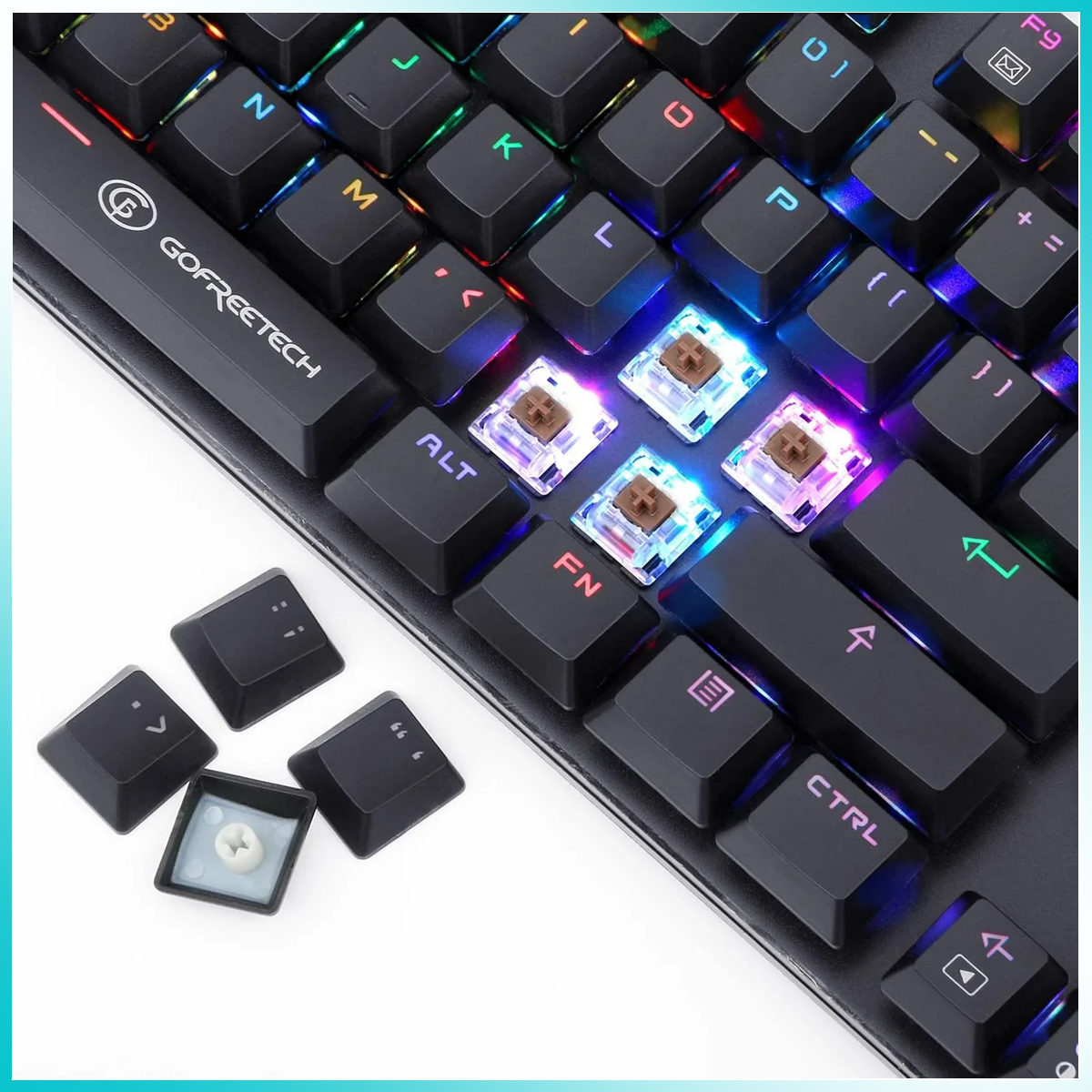 GOFREETECH MK600 87-Key RGB Mechanical Gaming Keyboard + M006 Wireless Optical Mouse Bundle