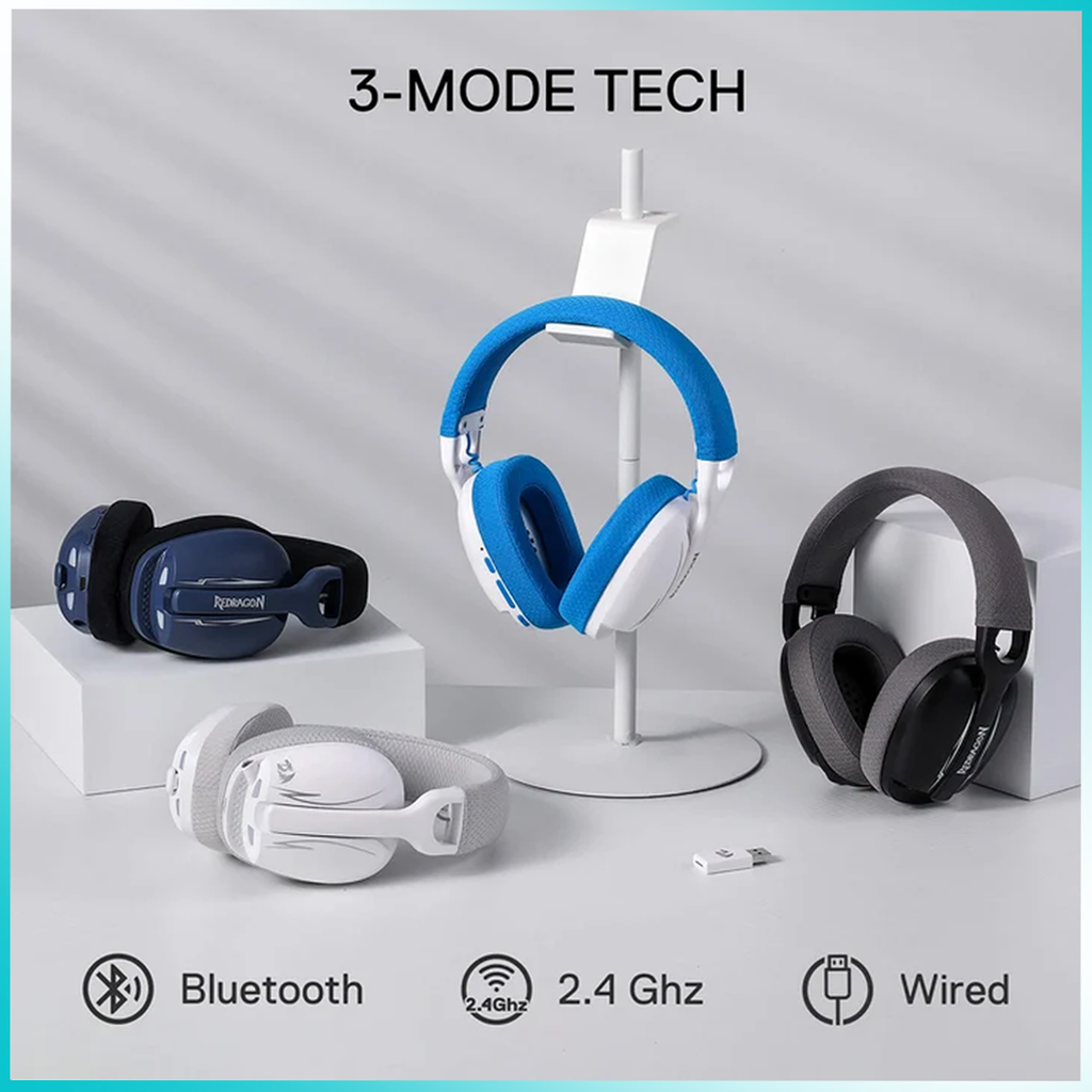 Redragon H878BG Skuld Pro Tri-Mode Black + Gray Wireless Gaming Headset