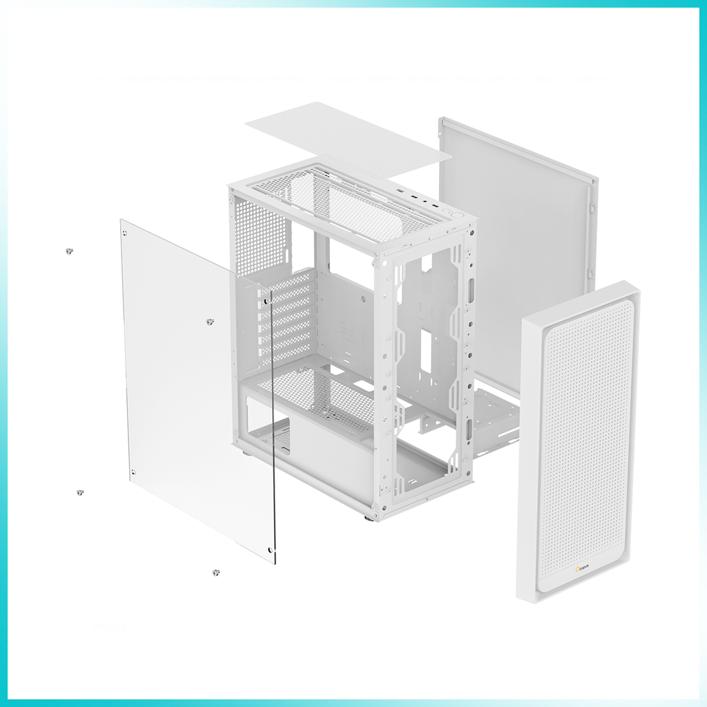 OCYPUS GAMMA C50 White High Airflow Front Panel Micro-ATX PC Case