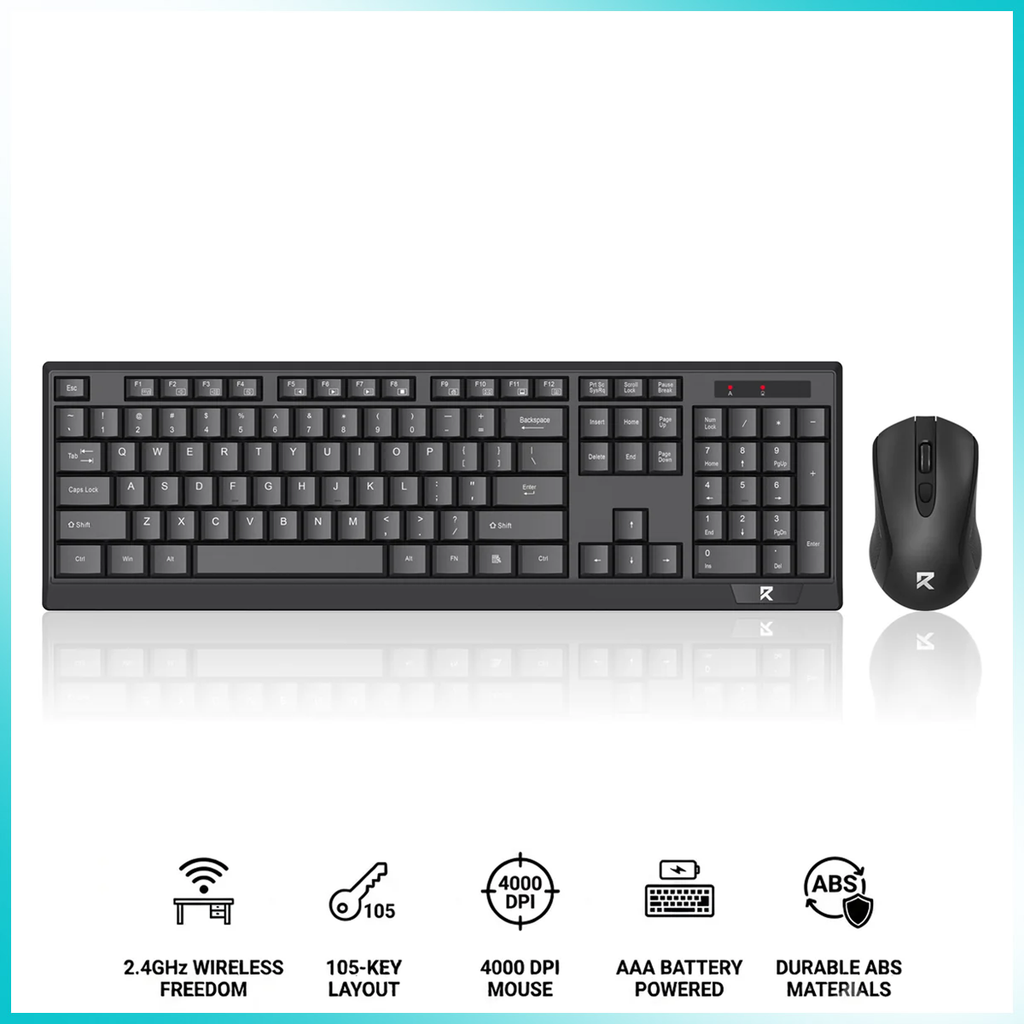 Redragon BS-8343A 2.4G Wireless Keyboard & Mouse Bundle Black
